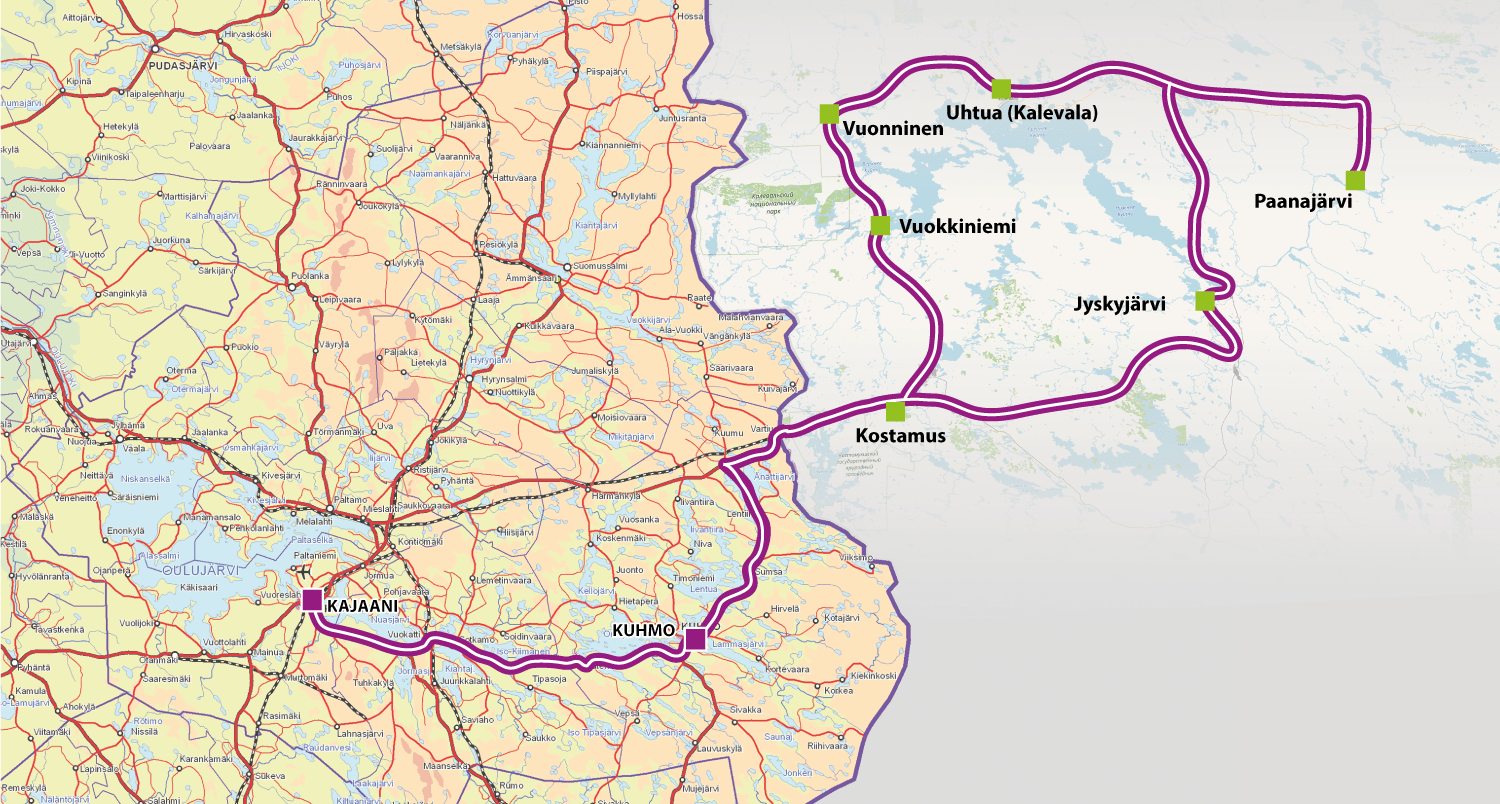 Ontrei Malinen's Kantele Tour Route - Via Karelia